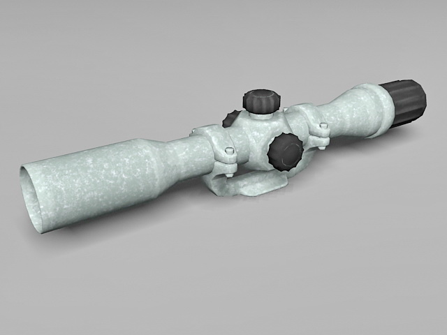 Telescopic sight rifle scope 3d rendering