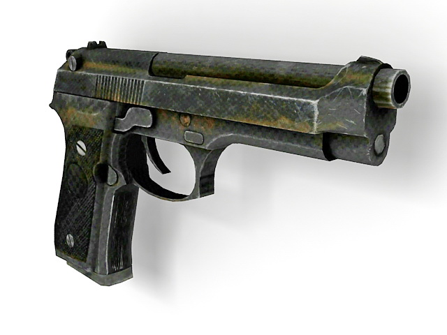 Beretta M9 semiautomatic pistol 3d rendering