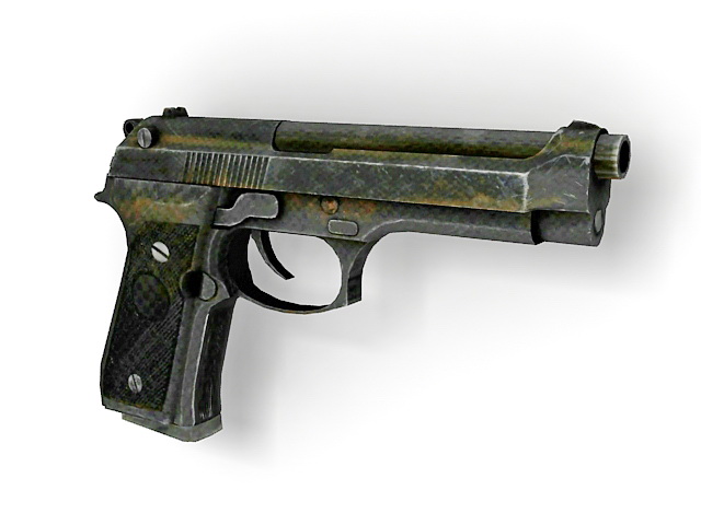 Beretta M9 semiautomatic pistol 3d rendering