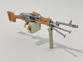 Car mounted machine gun 3d model preview