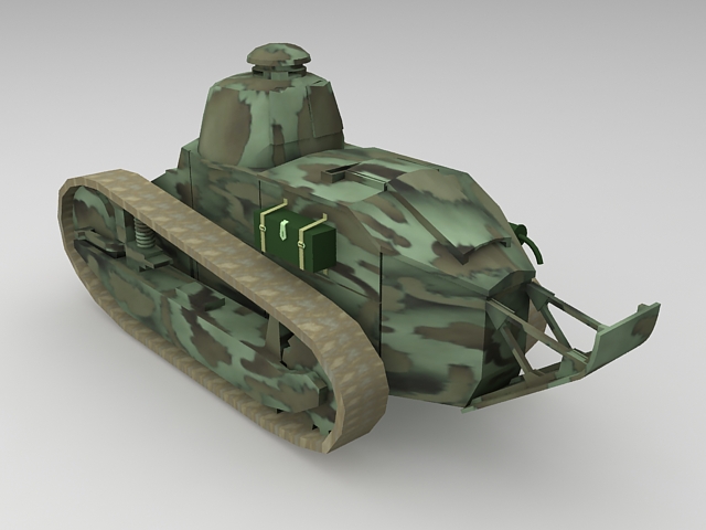 WW1 Renault FT-17 tank 3d rendering