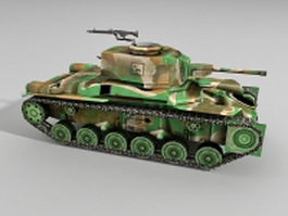 Type 97 Chi-Ha Japan tank 3d model preview
