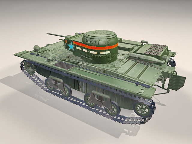 Soviet T-38 light tank 3d rendering