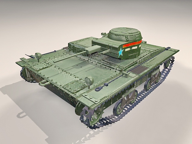 Soviet T-38 light tank 3d rendering