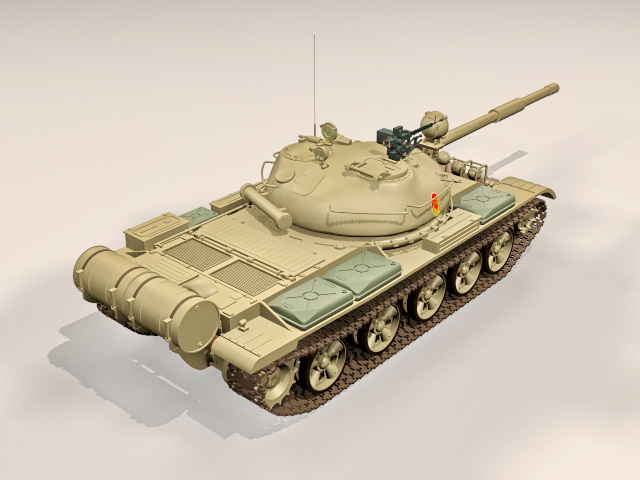 Russian T-62 main battle tank 3d rendering