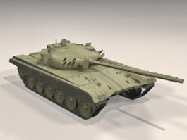 Soviet T-72 tank 3d model preview