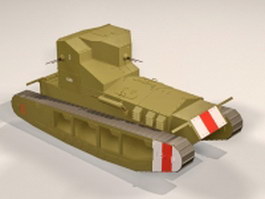 WW1 whippet tank 3d model preview