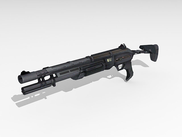 Military combat shotgun 3d rendering