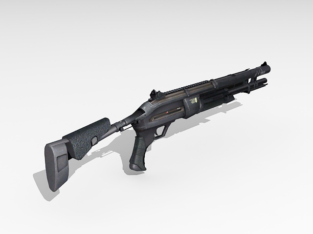 Military combat shotgun 3d rendering