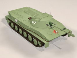 Soviet PT-76 light tank 3d model preview