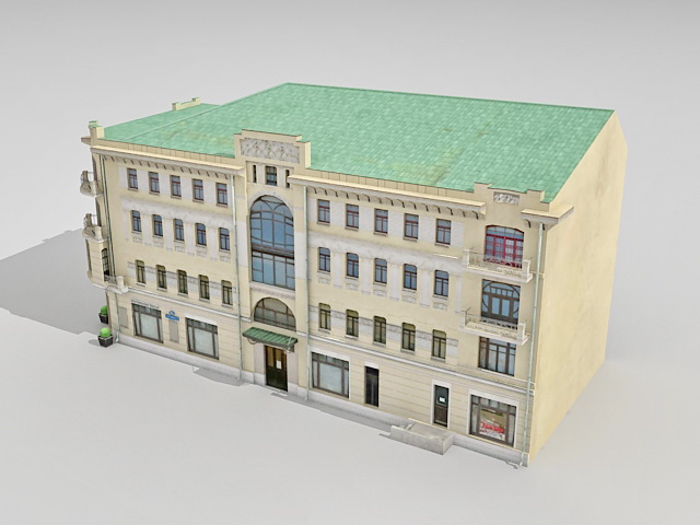 Typical Russian apartment building 3d rendering