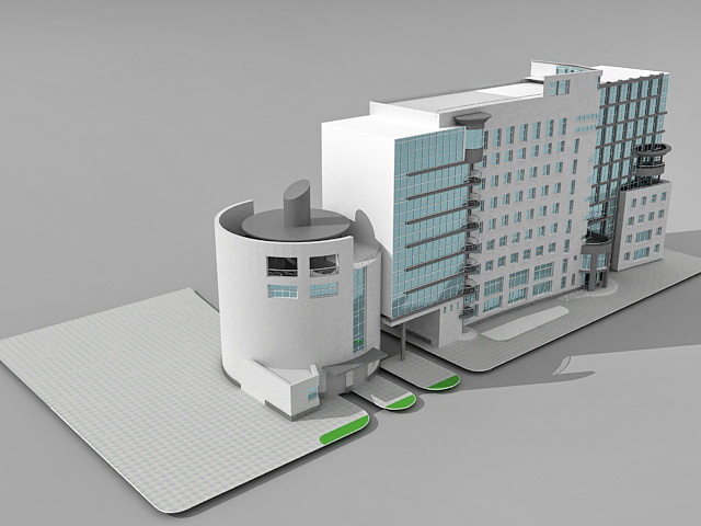 Office building design 3d rendering