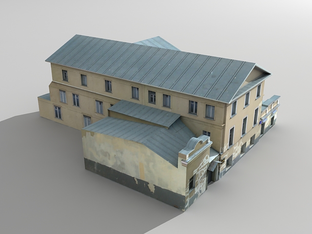 Old abandoned house 3d rendering
