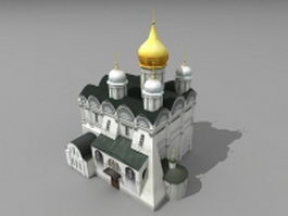 Small castle house 3d model preview