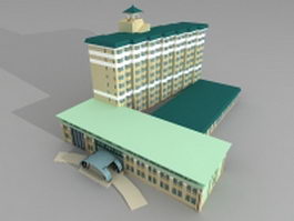 Hospital building 3d model preview