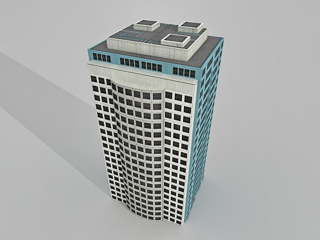 Office building block 3d rendering
