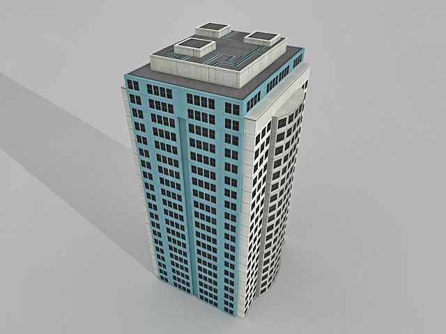Office building block 3d rendering