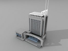 China bank building 3d model preview