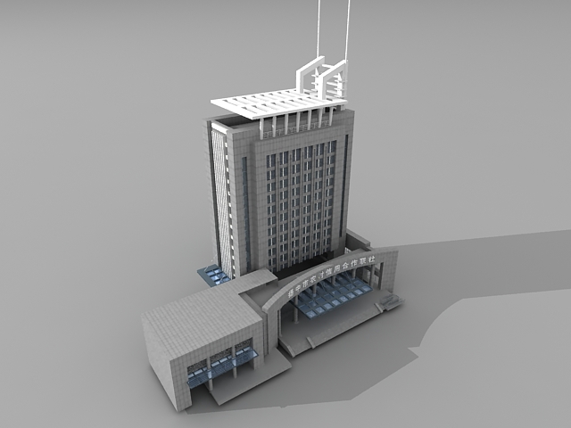 China bank building 3d rendering