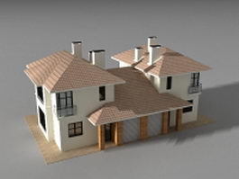 Detached link house 3d preview