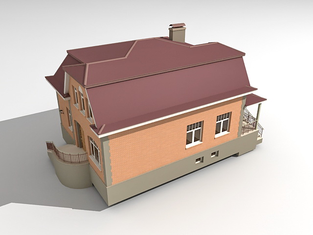 Small American house 3d rendering