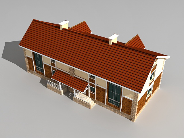 Victorian terraced house 3d rendering
