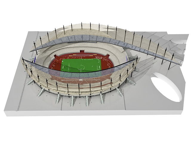 Modern football stadium 3d rendering