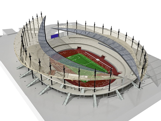 Modern football stadium 3d model 3ds Max files free download