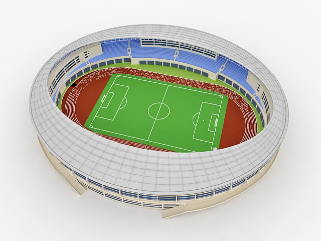 Soccer stadium 3d rendering