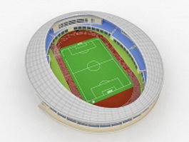 Soccer stadium 3d model preview
