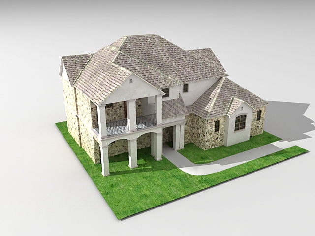 Average American house 3d rendering