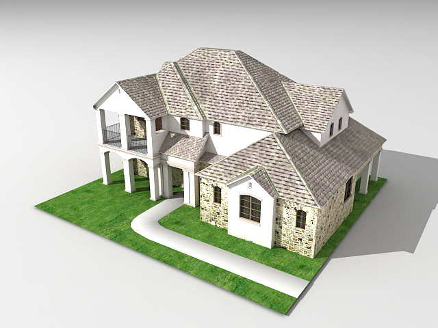 Average American house 3d model 3ds Max files free ...