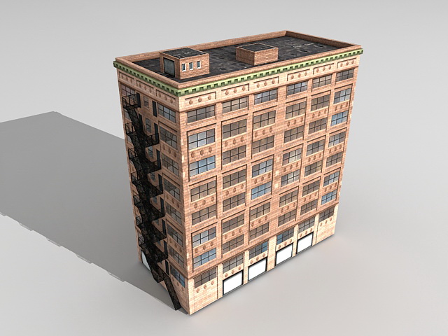 Old office building 3d rendering