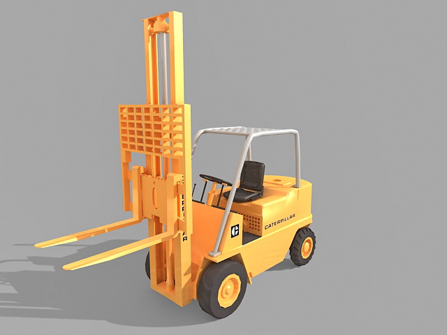 Industrial forklift truck 3d rendering