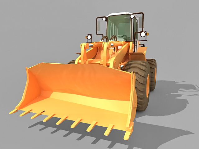 Wheel loader equipment 3d rendering