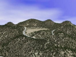 Hills & river 3d model preview