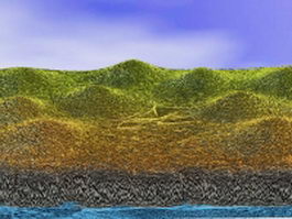 Hills cliffs terrain 3d preview