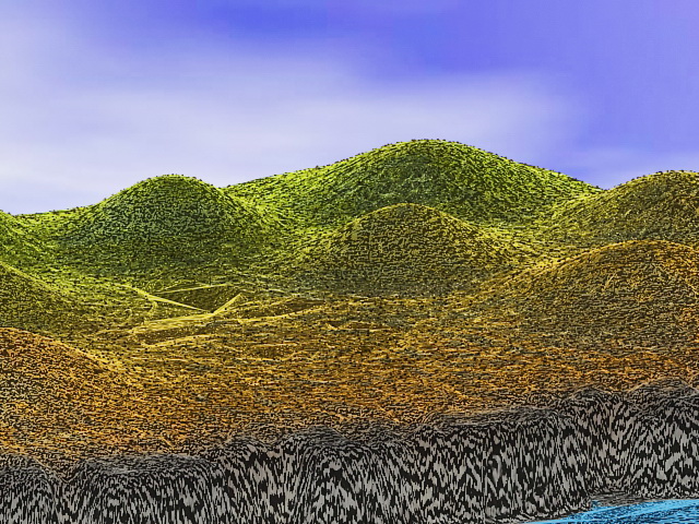 Hills cliffs terrain 3d rendering