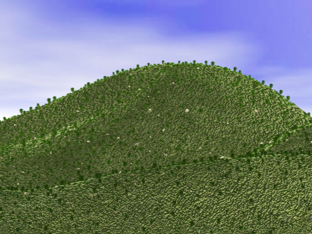 Hill and valley landforms 3d rendering