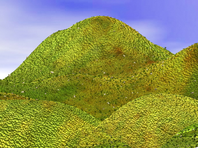 Landforms hills mountains 3d rendering