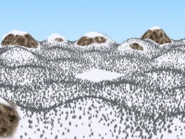 Snow covered hill 3d preview