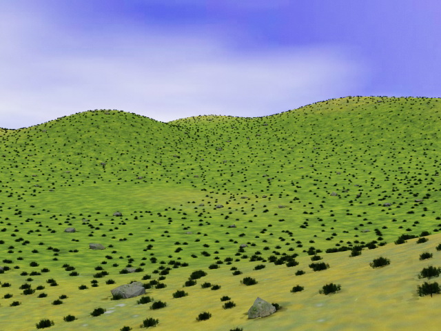 Grass hills 3d rendering