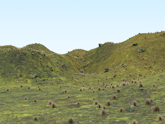 Highland hills 3d rendering