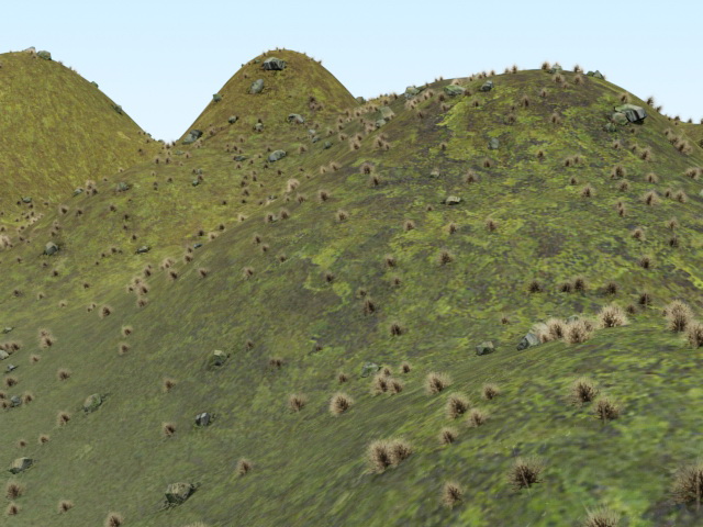 Highland hills 3d rendering