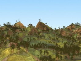 Pine tree hill 3d model preview