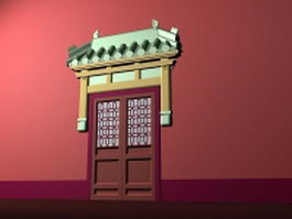 Ancient Chinese door 3d preview