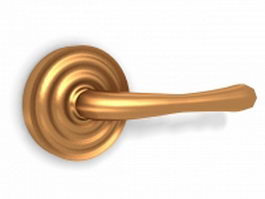 Antique brass door handle 3d preview