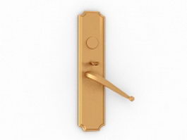 Brass lever door handle 3d preview