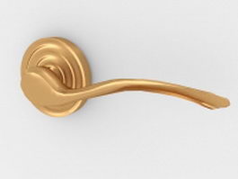 Brass lever door handle 3d model preview
