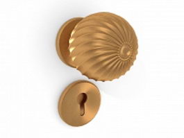 Brass door knob set 3d model preview